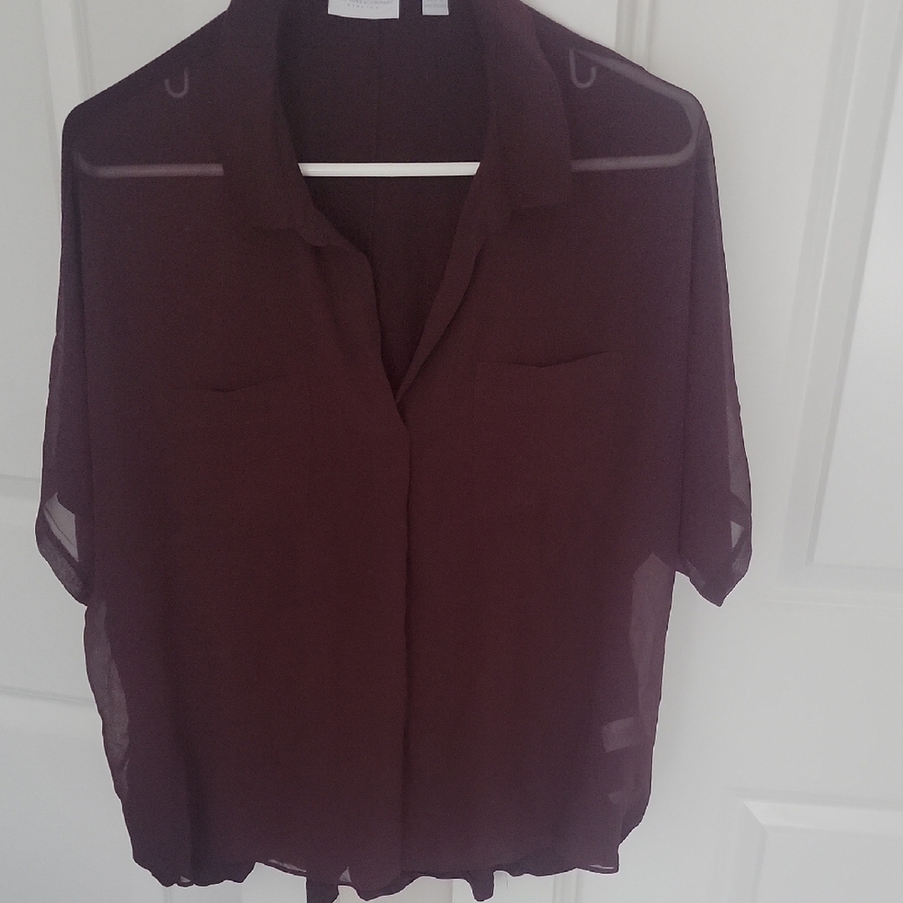 New York & Company Deep Burgundy Blouse